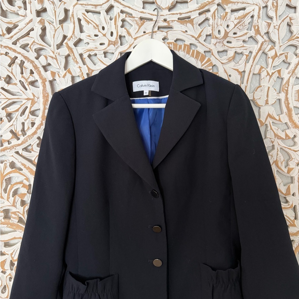 Calvin Klein Black Women's Blazer with Blue Lining